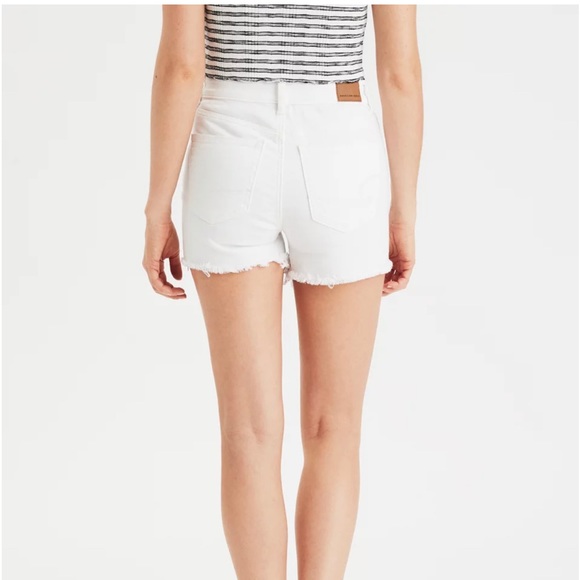 AE High-Waisted Denim Midi white shorts size 6 - Picture 2 of 15